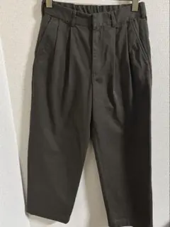【GU】チノツータックバギースラックスSサイズ57OLIVE