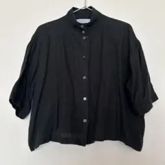 MidiUmi (ミディウミ)frill short shirt ブラック - メルカリ
