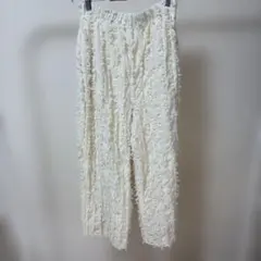 ニコアンド　フリンジ カジュアルパンツ ホワイト