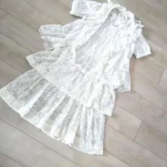 ❣️美品インゲボルグ❣️ピコフリルレースアンサンブルワンピース