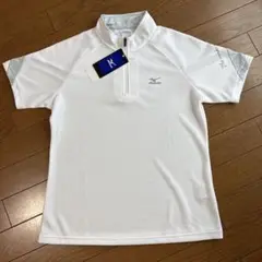 【新品】Mizuno ハーフジップシャツ 防汚　白　M