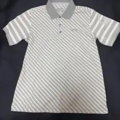 極美品⭕️HONMA ポロシャツ グレー ストライプ柄 XLのサムネイル