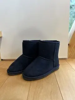 ネイビー スエードブーツ ムートンブーツ スノーブーツ　18.0cm