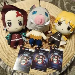 鬼滅の刃 FuRyu フリュー ぬいぐるみ 炭治郎 善逸 伊之助 3個セット