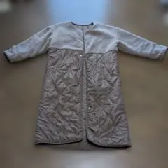 リバーシブル ロングコート ボア キルティング ブラウン