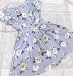 dazzlin ダズリン 花柄ワンピース フレアワンピース 紫 パープル