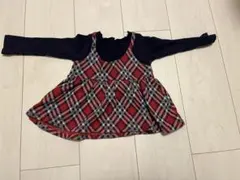 ブランシェス 赤 紺 チェック柄 ベビー トップス