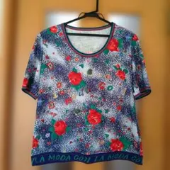 伊太利屋　　花柄レオパードプリントTシャツのサムネイル