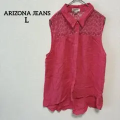 ARIZONA JEANS ピンク ノースリーブシャツ L