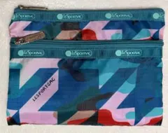 LeSportsac レスポートサック ポーチ グリーン系 幾何学模様