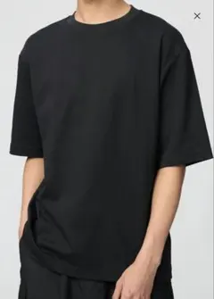 値下げ【一度のみ着用】ユニクロ_エアリズムコットンオーバーサイズTシャツ_黒L