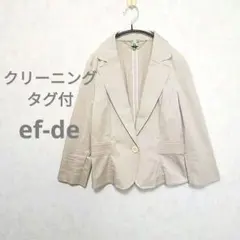 【クリーニングタグ付】ef-de エフデ テーラード春夏ジャケット ベージュ Mのサムネイル