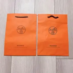HERMES オレンジ ショップ袋 2枚セット