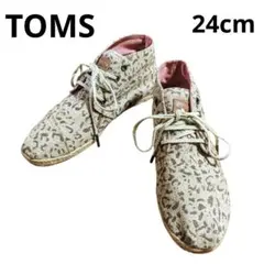 美品 TOMS トムス DesertBotas スニーカー 24cm ヒョウ柄のサムネイル