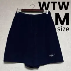 美品 WTW ダブルティー パイルショートパンツ ネイビー ロゴ刺繍 M サーフのサムネイル