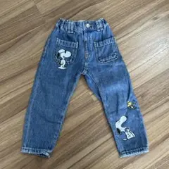 ZARA スヌーピー刺繍デニムパンツ 98cm