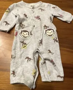 おさるのジョージ ロンパース グレー