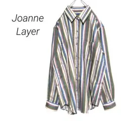 【Joanne Layer】長袖マルチストライプシャツ 長袖シャツ 吉村 M