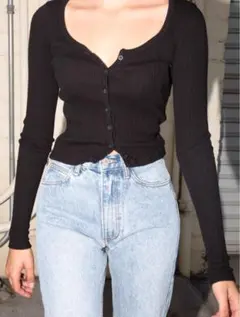 Brandy Melville グレー 長袖 Tシャツ