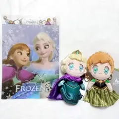 新品 tiny アナ エルサ ぬいぐるみ チェーン 下敷き アナ雪 ディズニー