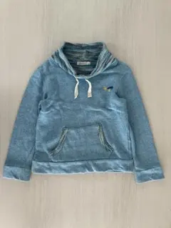 ブルー ハイネック トレーナー 120cm 綿100