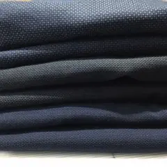 メンズ　藍色　紬　まとめ売り　アンサンブル3点セット　569-3