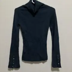 EGOIST ダークブルー タートルネックニット フレアスリーブ