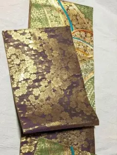 専用です！　正絹袋帯　全通　振袖に　緑のサムネイル