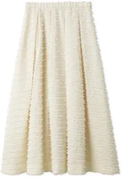 【美品】ミラオーウェン★タックボリュームシャギーフレアロングスカート