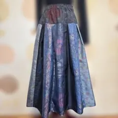 慈雨】じう センソユニコ 変形 ロングスカート チェック柄【美品】芽風