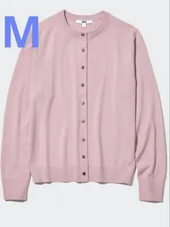 ユニクロ　UNIQLO メリノクルーネックカーディガンM 12PINK