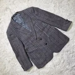 DAKS　テーラードジャケット　グレンチェック【BE4】ウール100%　グレー