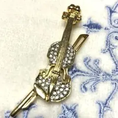 バイオリン　ブローチ 金色　コンサート　音楽会　入学式　卒業式　セレモニー