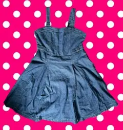 デニムジャンバースカート pinklatte 150cm