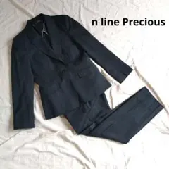 【n line Precious】パンツスーツセットアップ 洗える ストライプ柄