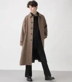 最終値下げ！HARE ウールチェックステンカラーコート