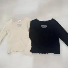 JENNI LOVE 長袖カットソー 2枚セット アイボリー ブラック