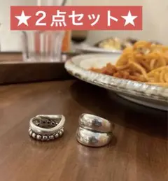 ★2個　ヴィンテージ風　レイヤーウェーブ　カフリング