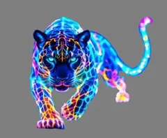 ネオンカラー ヒョウ ステッカー 15cm