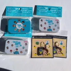 はたらく細胞缶ケース＋ぺこちゃんオリジナルめじるしアクセサリー合計５個セット