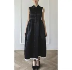 ELLIEのサテンロングジレワンピース