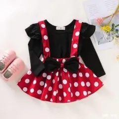 子供服 なりきりミニーちゃん 上下セット コスプレ 女の子 キッズ