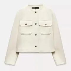 ZARA ソフトジャケット エクリュ ホワイト S