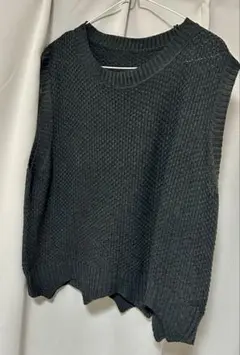 ノースリーブ ニット ダークグレー フリーサイズ