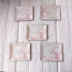七宝焼　花柄陶器　プレート　菓子皿 サクラ 花柄 ピンク 5枚セット