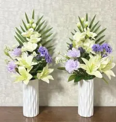 shield様 オーダー 仏花 お供え花 紫 白 一対 O28 - メルカリ