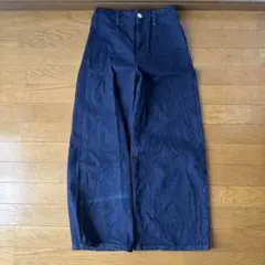 ZARA ダークブルー ワイドレッグデニム