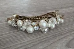 ヘアクリップ　ヘアアクセサリー　バレッタ　パール