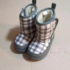子供用チェック柄スノーブーツ