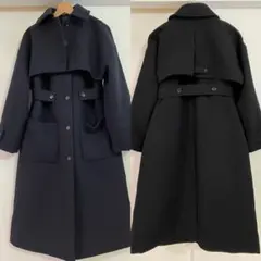 GU×rokh 2ピースコートSサイズ ネイビー ロングコート